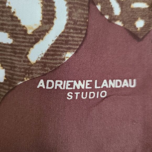 vintage 1970's 1980's silk scarf patterned adrienne landau studio - Picture 3 of 4